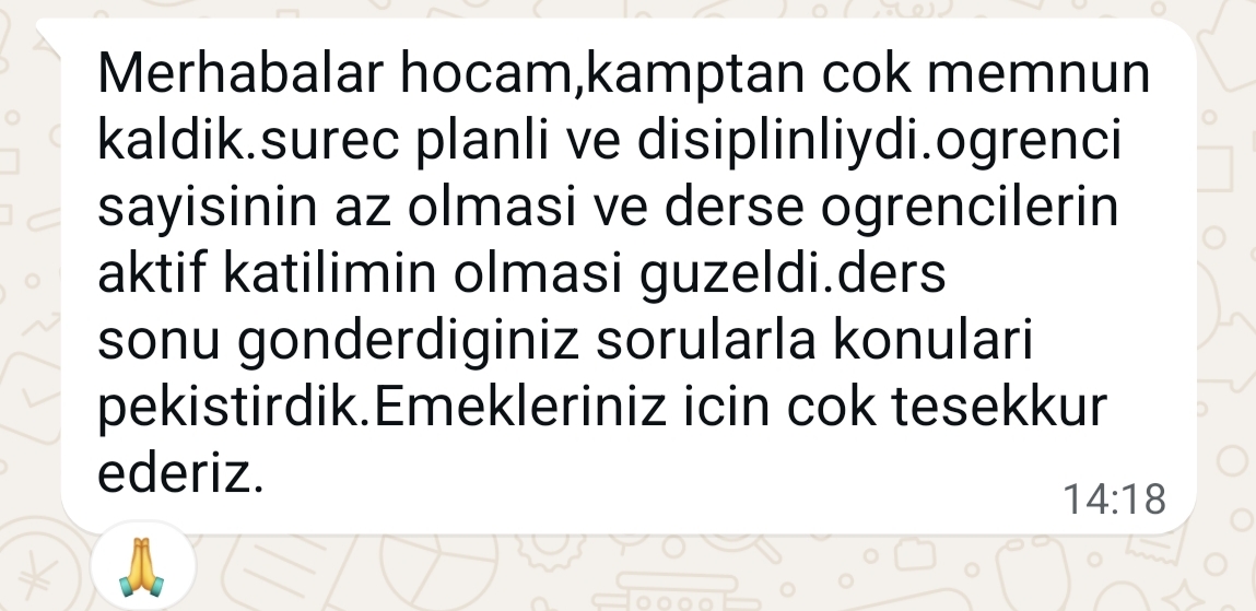 Geri bildirim ekran görüntüsü